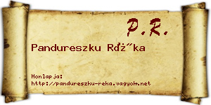 Pandureszku Réka névjegykártya